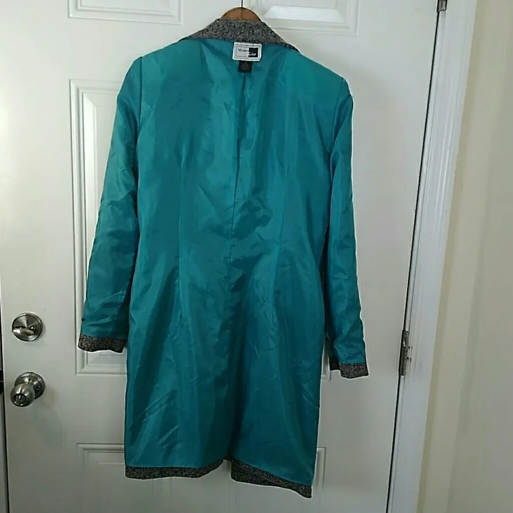 Modern Edge coat with rhinestone cluster buttons